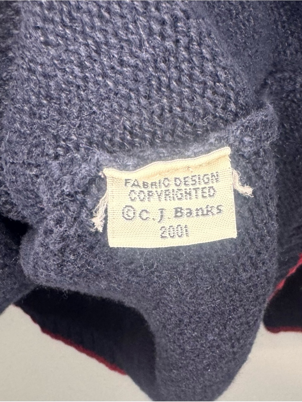 Vintage 2001 C.J. Banks Patriotic Teddy Bear Sweater Navy 3X - Picture 3 of 7